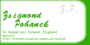 zsigmond pohanek business card